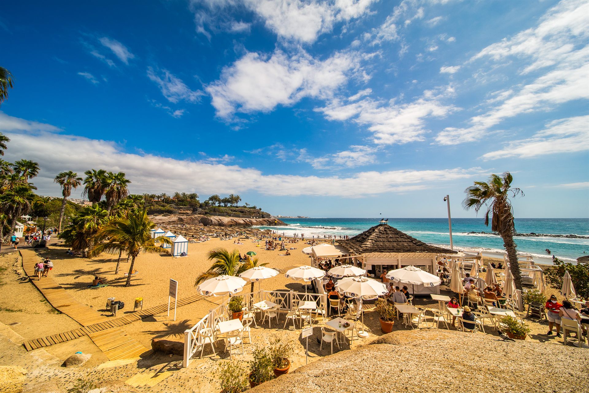 Playa del Duque beach on a sunny day